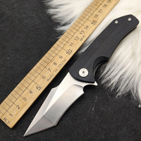 Couteau de chasse en acier 14C28N haute dureté avec manche G10, couteau pliant de poche pour le camping et la randonnée