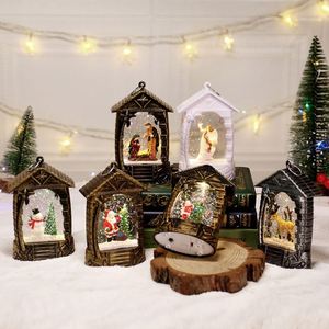 Adorno Navideño de Paja con Agua, Pequeño, con Luz LED, Funciona con Pilas, Ilumina con Luz Cálida, para Mesa - Product Image 2