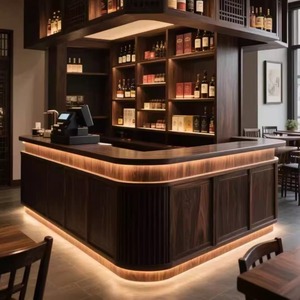 Comptoir de réception moderne en bois massif français, utilisation commerciale, comptoir de <span class=keywords><strong>caisse</strong></span> de restaurant, bar, café, bureau, réception Yimutang - Product Image 2