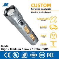 Linterna LED Recargable de Alta Potencia con Zoom Telescópico, Resistente al Agua IP55, Linterna Táctica USB