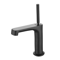 Robinet de lavabo en laiton à monter sur comptoir, 1 poignée, monotrou, cartouche céramique, design moderne, finition chromée, garantie 5 ans