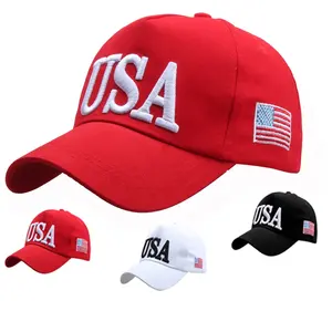 批发2020美国棒球帽共和党棒球帽可调节保持美国伟大的刺绣帽