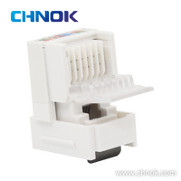 Connecteur Keystone RJ45 UTP Cat6 8P8C T568A/B blanc de type 128, module de connecteur à 90 degrés - DP-KJ-8214