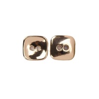Kancing Baju Logam Persegi Panjang 9.5mm Empat Sisi Dua Lubang Jahitan Tangan untuk Kemeja, Mantel, Jas, Pakaian Formal