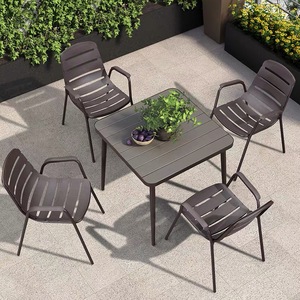 Ensemble de table et chaise d'extérieur en plastique, terrasse, Style Simple, meubles modernes, terrasse, café, <span class=keywords><strong>Restaurant</strong></span>, chaise avec certificat CE - Product Image 5