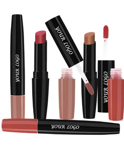 Hot Sale OEM <b>Custom</b> 2-in-1 Dual End <b>Lipstick</b> Set Matte <b>Lipstick</b> Lip Gloss Moisturizing Long Lasting Non Transfer Private Label - Product Image 3