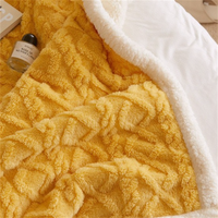 Jeté en fourrure sherpa en tricot de gros, en polyester 100%, jacquard double face, diamant, pour canapé, lit, fauteuil