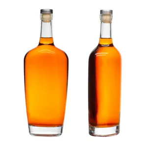 Großhandels preis transparente Wodka flasche Rum Gin Glasflasche