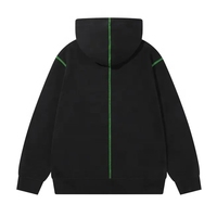 Vente en gros – Sweat à capuche unisexe personnalisé avec logo, 100 % coton, 460 g/m², style décontracté oversize uni avec surpiqûres contrastées