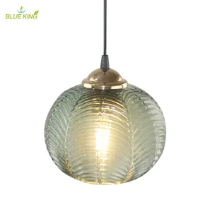 Nordic green Glass Chandelier ceiling lights modern ceiling led Restaurant Bar Bedroom Bedside curved glass dome pendant light