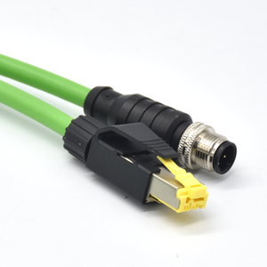 IP67 không thấm nước công nghiệp dây nối M12 4 pin D mã hàn Nam để RJ45 đôi Đầu nối cáp nhà sản xuất - Product Image 2