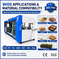 Machine de thermoformage entièrement automatique à trois postes pour feuilles PP, PET, PS, PVC avec système de pompage intégré pour contenants alimentaires et cartons à œufs