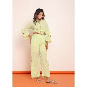 Conjunto Coordinado con Volantes Detallados para Mujer, Conjunto de Dos Piezas Elegante con Diseño Moderno, Look Moderno y Ajuste Cómodo - Product Image 5