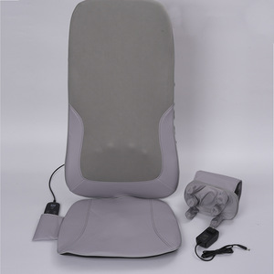 Massage Chair <b>Cushion</b> Grey Pu Leather Vibration Heat Therapy Neck Waist <b>Back</b> Massage Plug In With Remote Control - Product Image 1