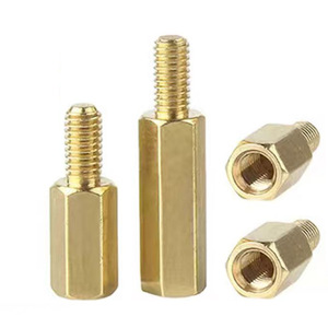 Pernos hexagonales de latón rojo dorado con rosca M2, pernos métricos de un extremo B1=1.25D Grado A para soporte de PCB e industria de la construcción - Product Image 4