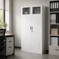 Armoire de classement en acier à 2 portes en treillis métallique, verrouillable, avec trous de ventilation, antivol, pour bureau, hôtel et usage en parc
