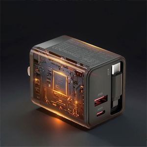 Fast <b>Charger</b> 80w Usb <b>c</b> Retractable <b>Charger</b> Three Ports for Simultaneous Fast Charging for Home - Product Image 5