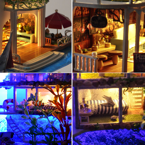 Maison de poupée miniature en bois 3D à construire soi-même, jouets de meubles 1:12 pour enfants - Product Image 4