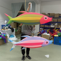 Poissons gonflables tropicaux d'éclairage géant coloré avec les lumières menées