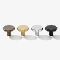 Poignée de tiroir antidérapante en métal avec surface florale, poignée ronde pour armoire, poignée à trou unique, quincaillerie moderne pour commode
