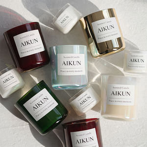 Bougies parfumées en verre AIKUN, marque privée, bougies de luxe en cire de soja pour la maison, les cadeaux de mariage, les spas, les salons, la vente au détail et en gros - Product Image 3