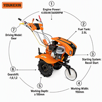 Marca YKX, Mini Motocultor Diésel con Transmisión por Engranajes, Marca Personalizada, Larga Vida Útil, Tanque de Combustible de 2.5L, OEM ODM para Zonas Montañosas, Proveedor de Oro