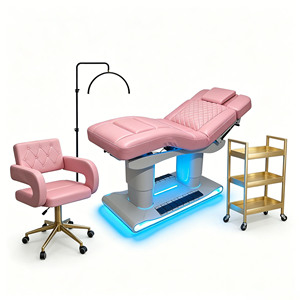 Cama de Belleza Facial Eléctrica de Lujo con 4 Motores y Doble <span class=keywords><strong>Columna</strong></span>, Mueble Portátil para Salón, Cama Eléctrica de Lujo para Pestañas - Product Image 6