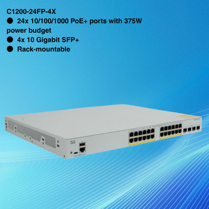 C1200-24FP-4X สวิตช์จัดการการเชื่อมต่อแบบใหม่เอี่ยม Catalyst 24 พอร์ต Gigabit PoE+ พร้อมอัปลิงค์ 4 พอร์ต 10G SFP+ รุ่น C1200-24FP-4X - Product Image 3