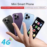 هاتف ذكي صغير XS16 بسعر منخفض، معالج MTK، ذاكرة وصول عشوائي 3 جيجابايت، ذاكرة تخزين 64 جيجابايت، شاشة 3 بوصة، كاميرا 5 ميجابكسل، شريحتي اتصال، نظام أندرويد 10.0، دعم شبكات الجيل الرابع LTE