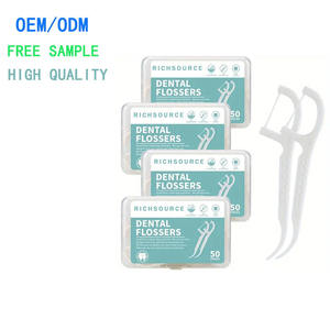 Premium Richsource Ergonomic Mint Flavor Dental Flosser & <span class=keywords><strong>Tooth</strong></span> Picks Bulk Pack 50pcs Each untuk Perawatan Kebersihan Mulut - Product Image 2