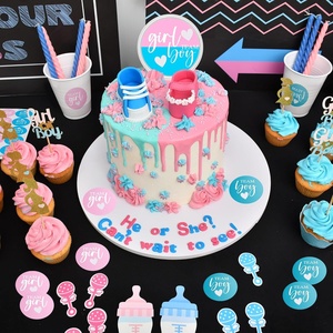 Autocollants pour fête <span class=keywords><strong>de</strong></span> révélation du sexe, autocollants <span class=keywords><strong>de</strong></span> vote pour équipe garçon ou équipe fille, jeu <span class=keywords><strong>de</strong></span> révélation du sexe garçon ou fille, bleu et rose - Product Image 4