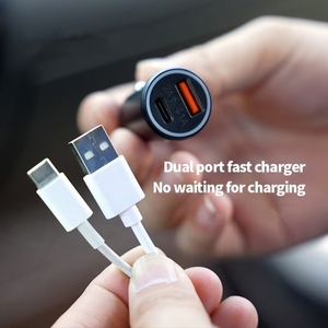 Chargeur rapide USB Type-C à deux ports pour voiture Véhicules universels en plastique Fiches allume-cigare Localisateur GPS intelligent pour voiture - Product Image 5