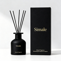Flacon diffuseur d'arômes de luxe personnalisé en verre, vide, rond, 150 ml, 200 ml, avec pompe pulvérisatrice et boîte d'emballage