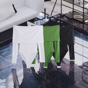 Mono de Otoño al por Mayor, Informal, Ajustado, Transpirable, Teñido, con Hombros Descubiertos, Estilo Europeo Americano - Product Image 3