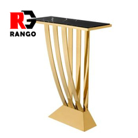 Ensembles de salon modernes de luxe, table console d'entrée dorée basse, table d'appoint pour canapé