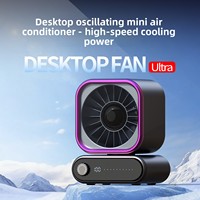 Nouveau ventilateur portable haute vitesse à turbine, grand flux d'air, pour extérieur, rechargeable USB, moteur sans balais, affichage numérique intelligent