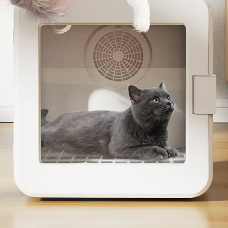 Caja de secado para gatos automática y silenciosa con control de temperatura preciso en forma de cubo doméstico personalizado, caja seca para mascotas de alta calidad, secador de pelo para mascotas