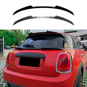 Mini Cooper Rear Spoiler Piano Black Carbon Fiber Texture ABS Trunk Wing 2014-2024 F55 Four Door - Product Image 1