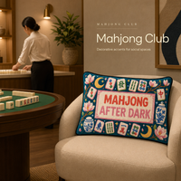 Housse de coussin Mahjong After Dark en point de croix avec dos en toile, pour décoration florale orientale de luxe faite à la main, 30x20cm, article cadeau pour la maison