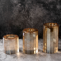 Porte-bougie cylindrique en cristal K9 facetté de luxe Ziao pour centre de table de mariage moderne