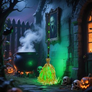 Balai de sorcière animé pour Halloween, décoration magique avec son et lumière activés par le toucher, sons effrayants, danse intérieure - Product Image 5