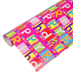 China Fabriek Groothandel Gelukkige Verjaardag Ontwerp Geschenkverpakking Papierrol Custom Goedkope Prijs Geschenkverpakking Papier Vel