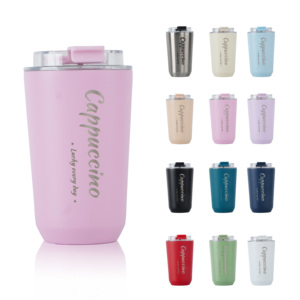 Tazze da Caffè in Acciaio Inox a Doppia Parete da 380ML Personalizzate con Coperchio Ribaltabile <span class=keywords><strong>e</strong></span> Facili da Trasportare |   Mantiene Caldo/Freddo, Isolato Termicamente - Product Image 1