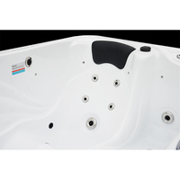 Sunrans Spa Bain à remous autoportant moderne en acrylique pour 2 personnes avec drain, idéal pour usage hôtelier et massage en couple dans les petits espaces