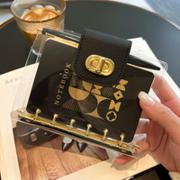 Ensemble de classeurs en cuir A7 de qualité supérieure, mini carnet d'adresses mignon avec poches transparentes, coffret cadeau, carnets personnalisés, tendance créative, sérigraphie