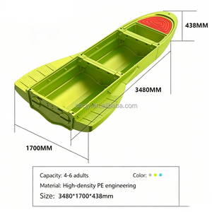 Bote de Pesca de Aluminio <span class=keywords><strong>2</strong></span>-3/4-6, Mini Bote Plegable de Plástico Portátil, Bote para Cebo de Pesca, Jon Rib Jet Bait Boat - Product Image 3