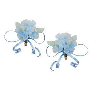 26 Summer Original Design Antique Style Handmade Silk <b>Flower</b> Blue Anti-Gravity Hair Clip <b>Sweet</b> Makeup Styling Perforated <b>Flower</b> - Product Image 5