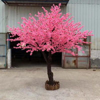 Kunstmatige perzikbloesemboom van glasvezelplastic, grootschalige binnen- en buiten kunstbloemenboom, perzikboom voor bruiloften
