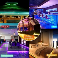 Bande lumineuse LED néon à intensité variable DC 12V en PVC avec télécommande, 120 LED/m, IP65, pour décoration intérieure de faux-plafond, corniche et avant-toit
