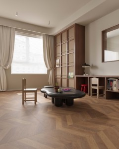 Azulejos de Cerámica Estilo Rústico/Wabi-sabi con Diseño de Espiga, Aspecto de Madera, Acabado Mate, <0.5% de Absorción de Agua, 600x1200, Estilo Parqué - Product Image 1